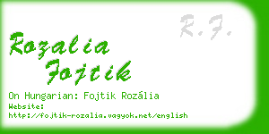 rozalia fojtik business card