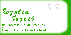 rozalia fojtik business card